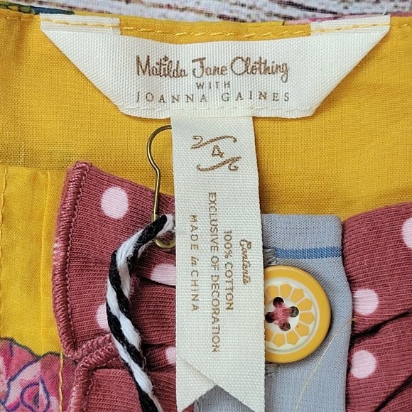 Matilda Jane x Joanna Gaines Floral Striped Down Home Tunic, Sz 4, New With Tags - Picture 6 of 9